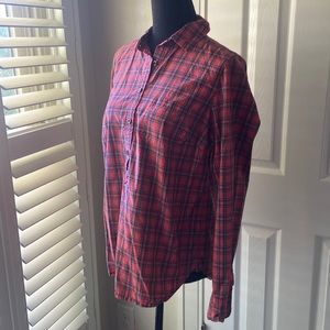 J Crew Light Red Plaid Popover 8